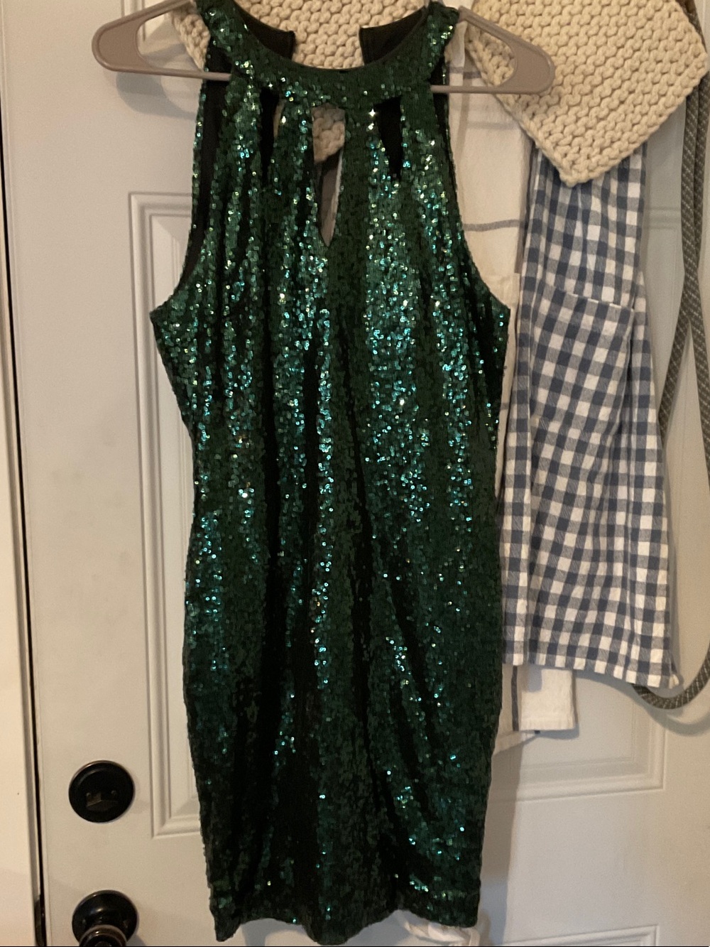 Windsor Emerald Green Sequin Halter Dress